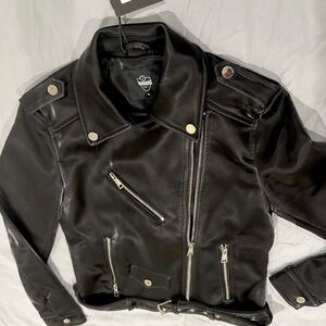 Jayloucy Black Perfecto Moto Dakota Jacket Sz S